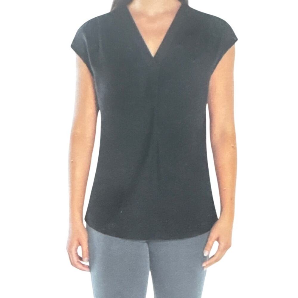 Banana Republic Womens Black Lightweight Cap sleeve Blouse M